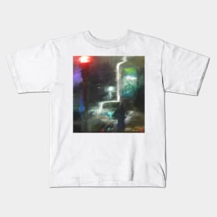 Abstract winter melbourne cityscape Kids T-Shirt